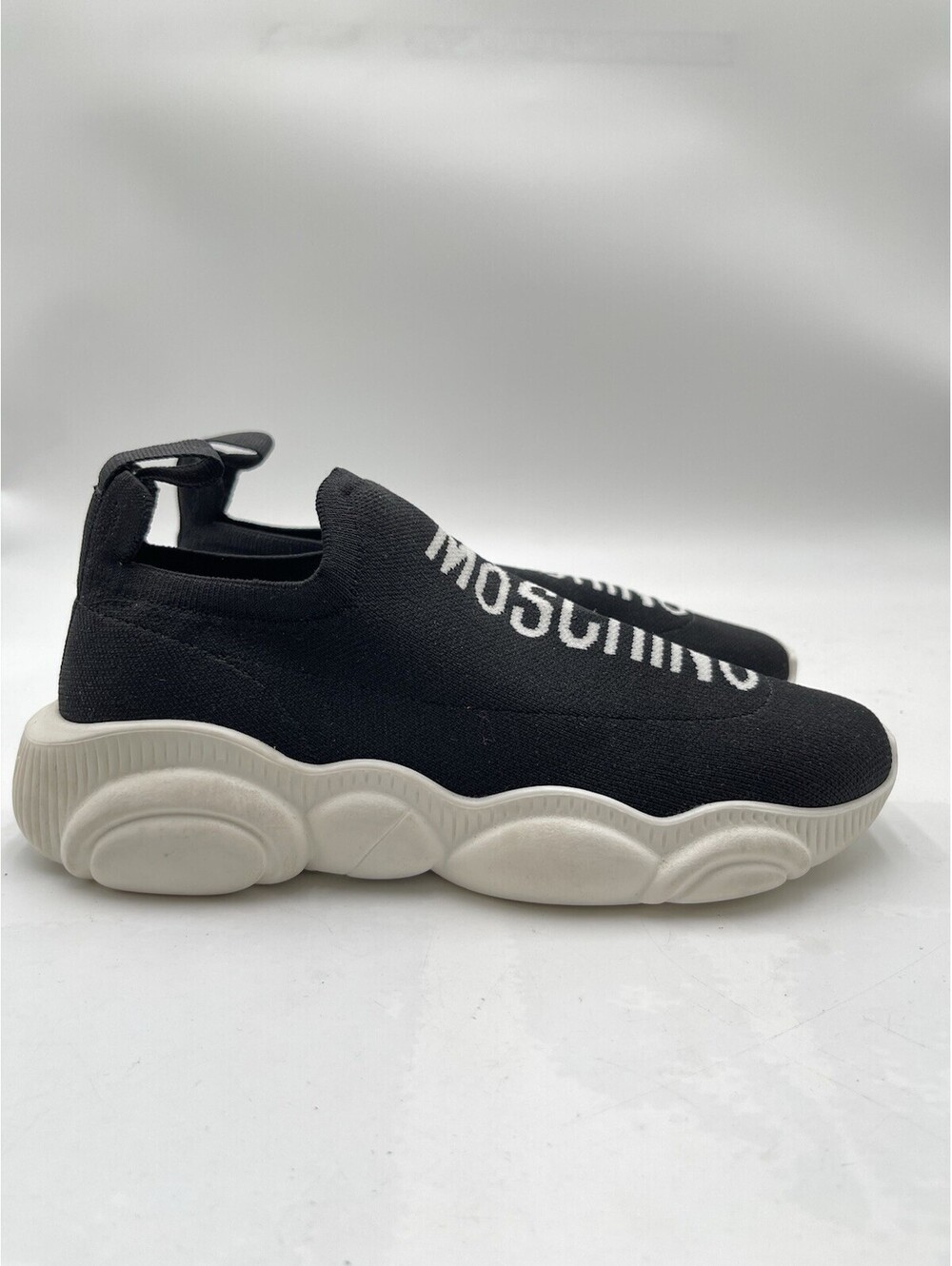 Women’s Moschino black knit slip-on sock sneakers Size 35
